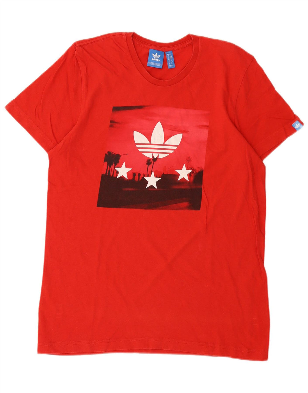 Męska koszulka z grafiką Adidas, średnia, czerwona bawełna