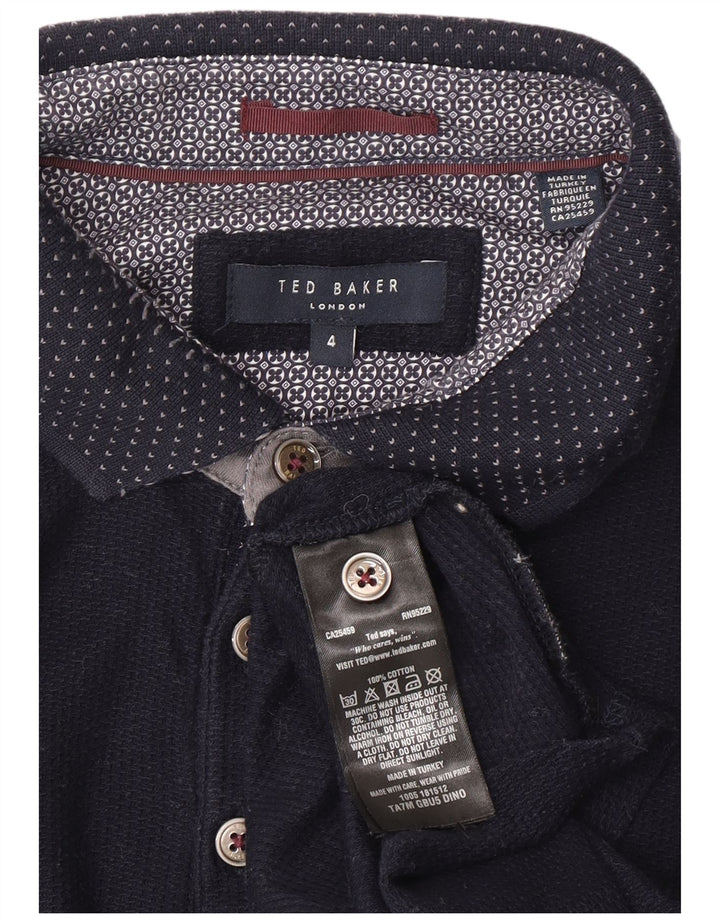 Męska koszulka polo Ted Baker, rozmiar 4, duża, granatowa, bawełniana