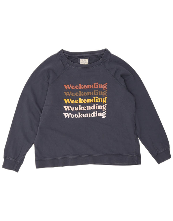 Damska bluza z grafiką Fat Face Jumper UK 16, duża, granatowa, bawełniana