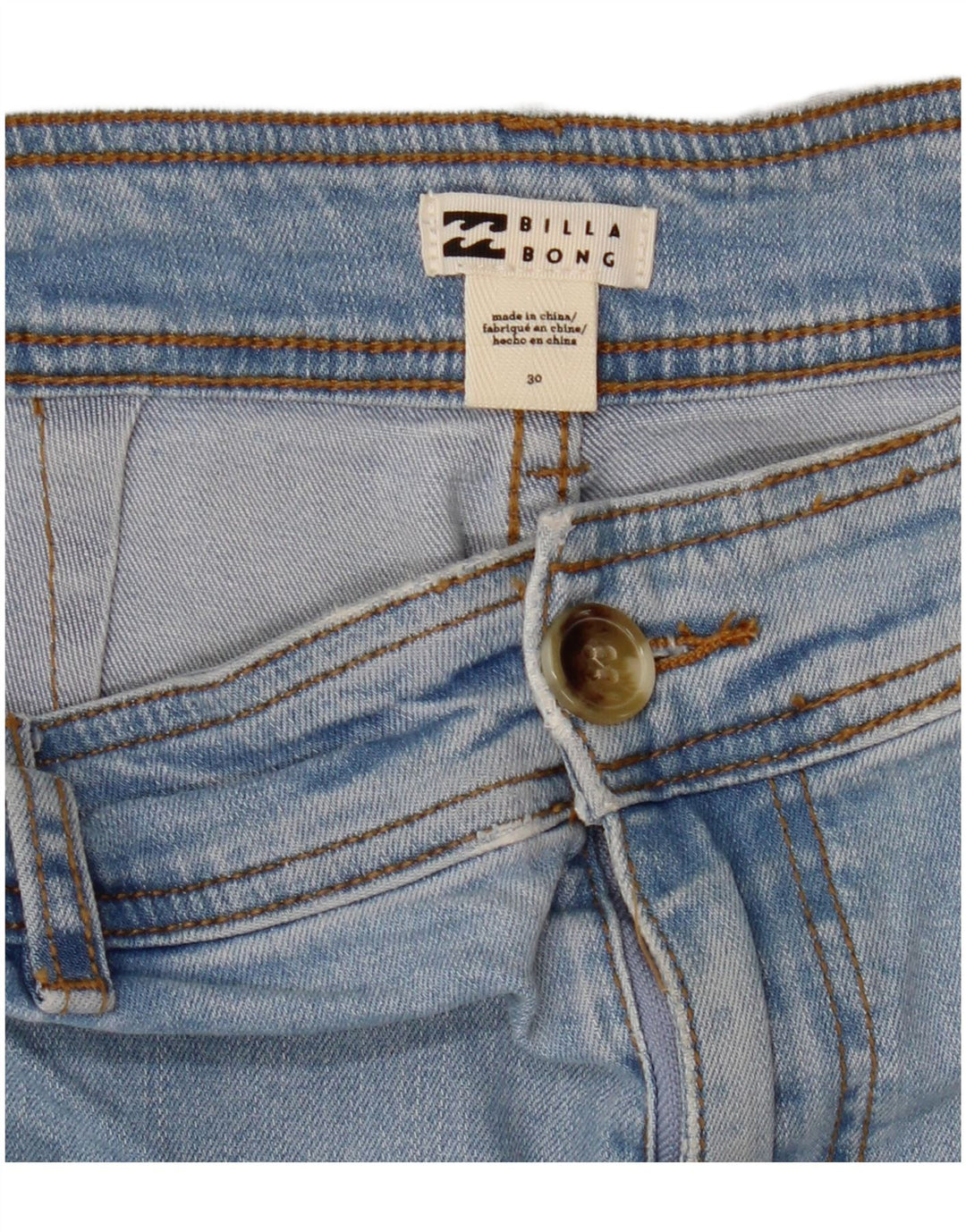 Damskie jeansy BILLABONG z szeroką nogawką i wysokim stanem W30 L27 Niebieskie