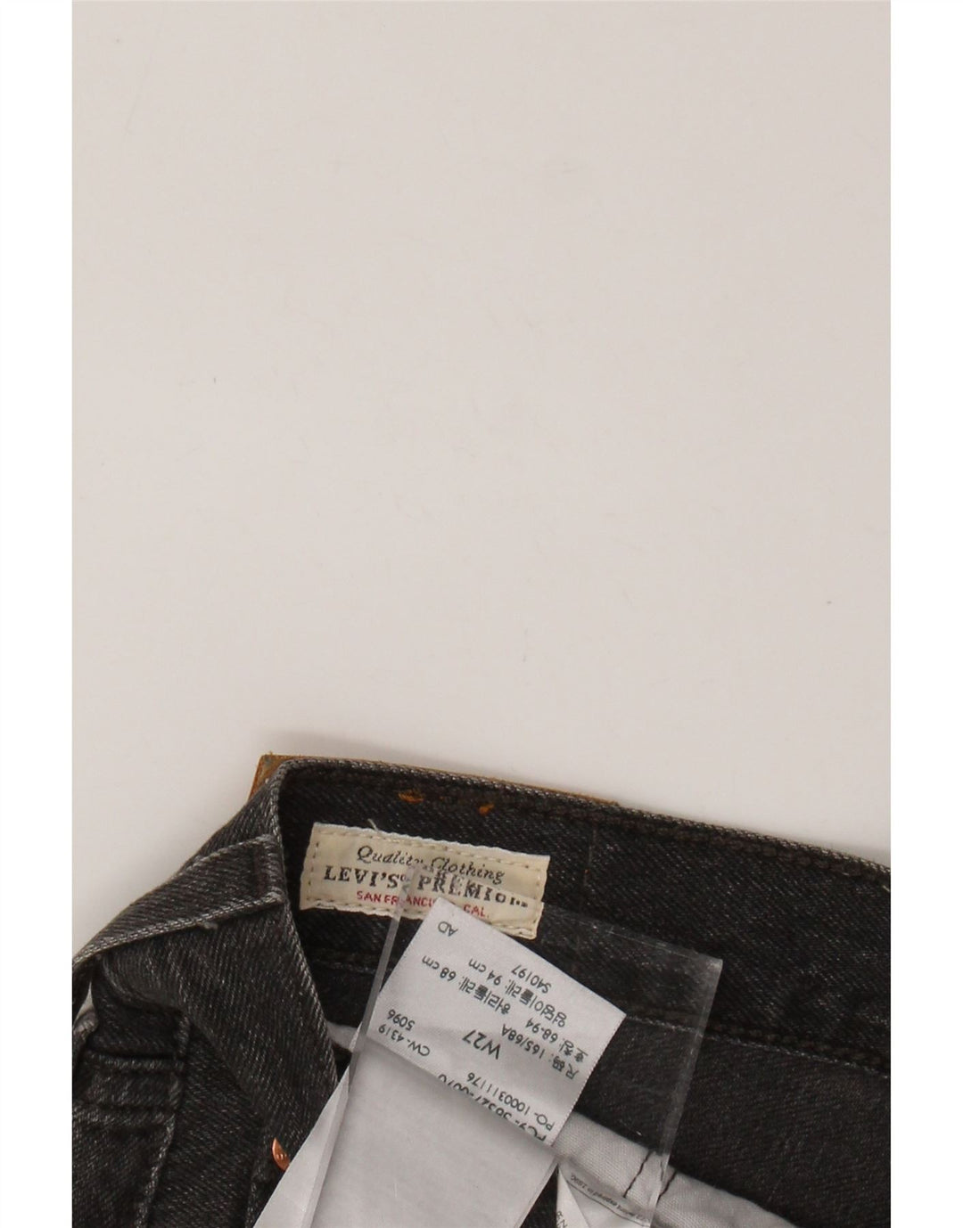 Damskie spodenki jeansowe LEVI'S 501 z wysokim stanem W27, małe, szare, bawełniane
