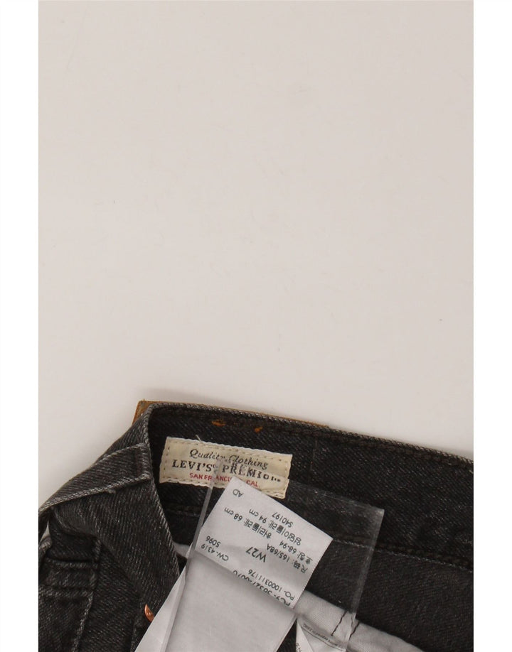 Damskie spodenki jeansowe LEVI'S 501 z wysokim stanem W27, małe, szare, bawełniane