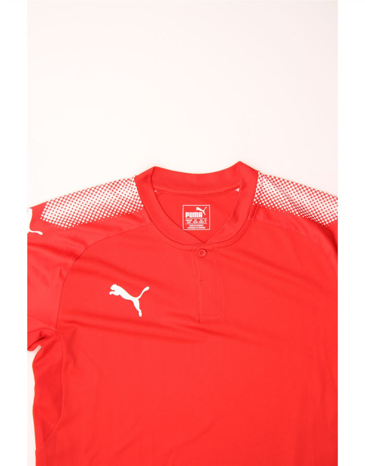 PUMA Mens T-Shirt Top Medium Red Polyester Vintage Puma and Second-Hand Puma from Messina Hembry 