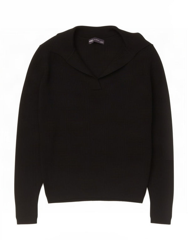 Damski sweter polo Marks & Spencer UK 8 Small, czarna wiskoza