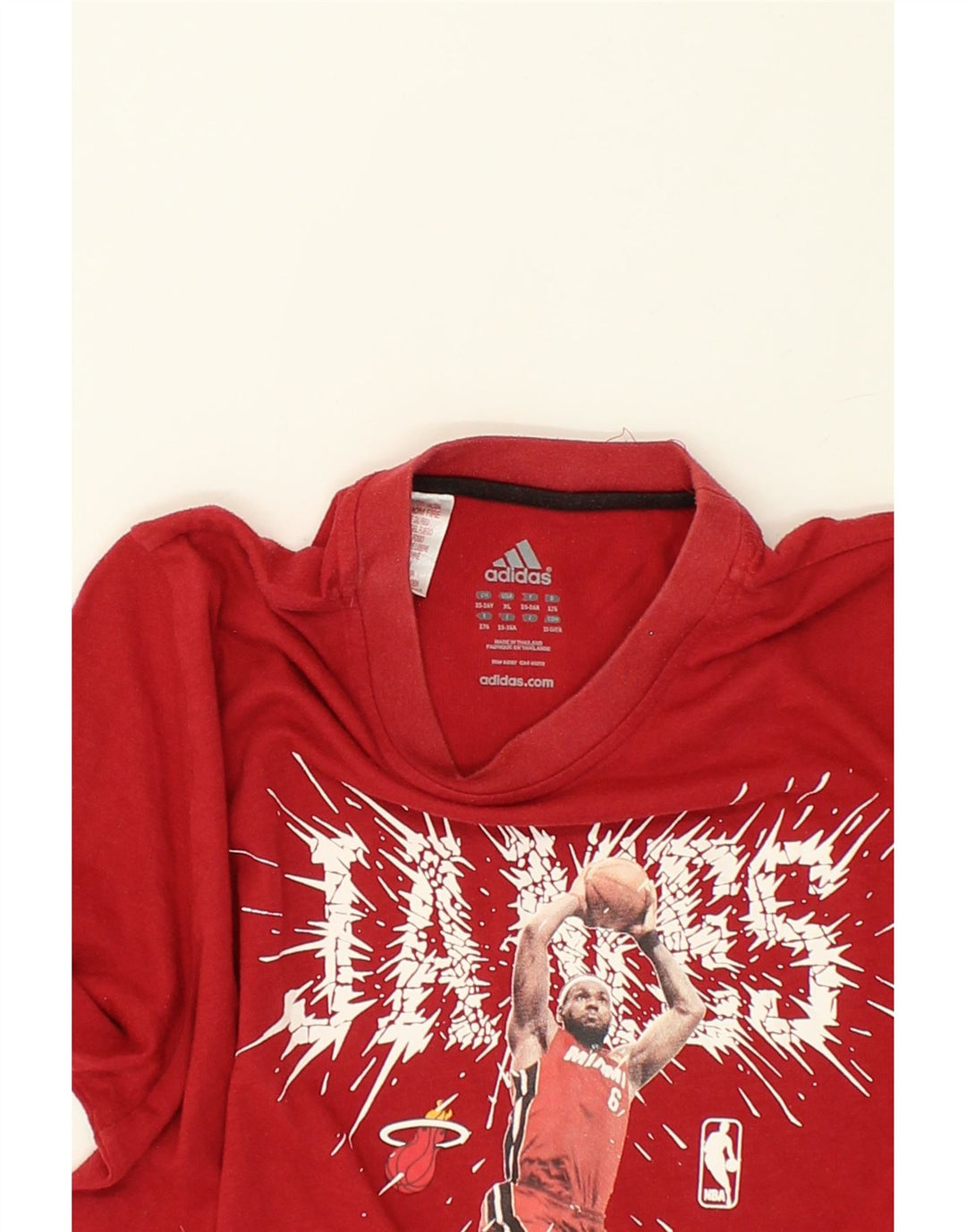 ADIDAS Boys Graphic T-Shirt Top 15-16 Years Red Polyester Vintage Adidas and Second-Hand Adidas from Messina Hembry 