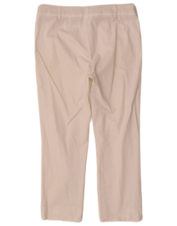 Spodnie damskie Max Mara o prostym kroju UK 10 Small W30 L23 Biała bawełna