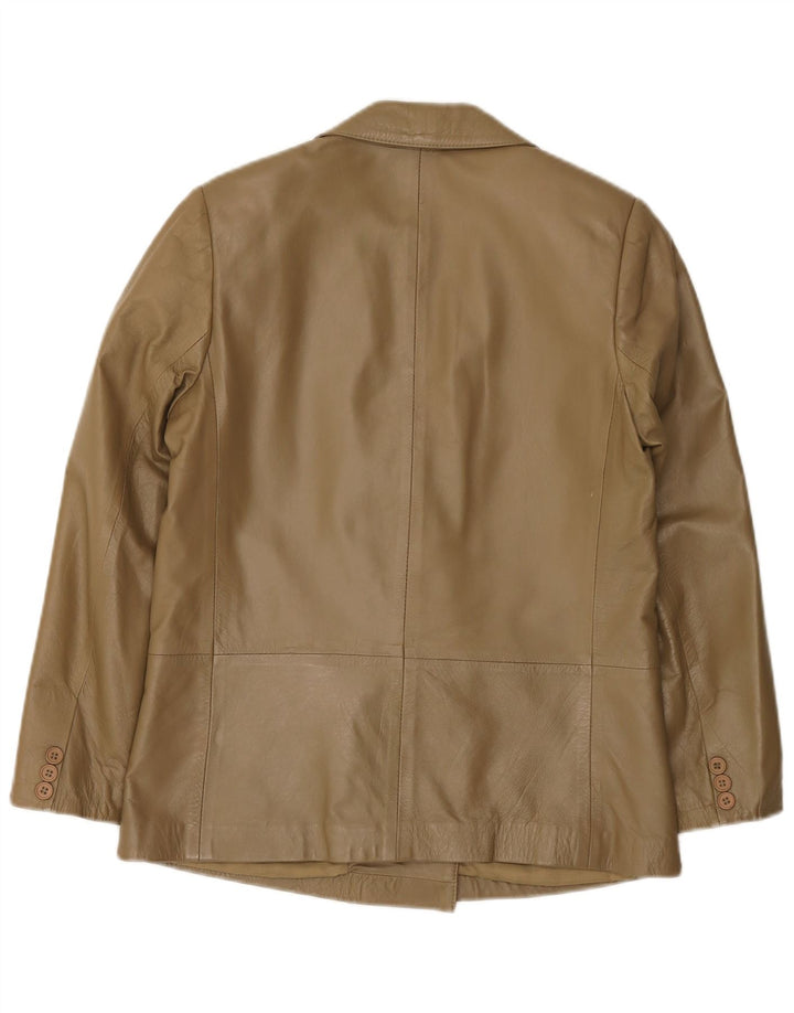 Vintage damska kurtka skórzana oversize IT 38 XS ze skóry khaki