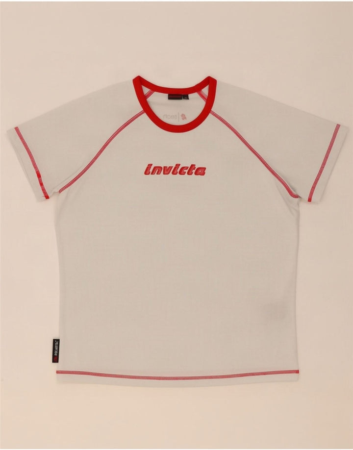 Chłopięcy T-shirt z grafiką Invicta, duży, 11-12 lat, biały poliester