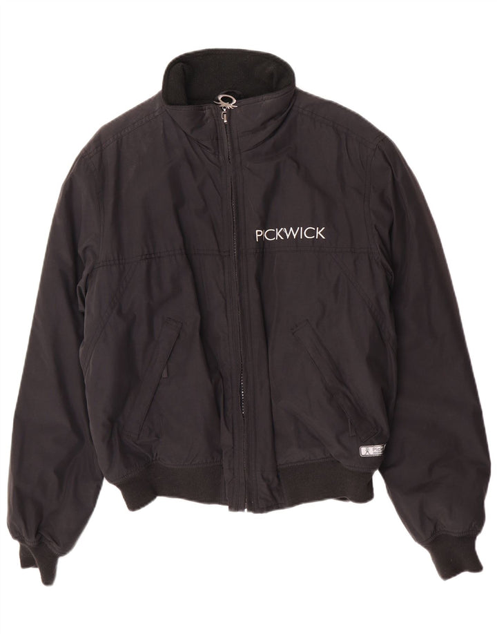 Męska wyściełana kurtka bomber Pickwick UK 38, średnia czarna bawełna