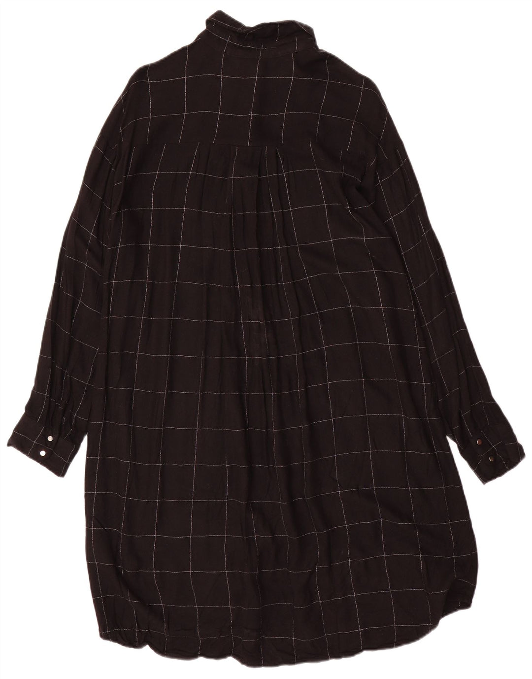 Damska sukienka koszulowa oversize ZARA UK 10 w małą czarną kratkę, wiskoza