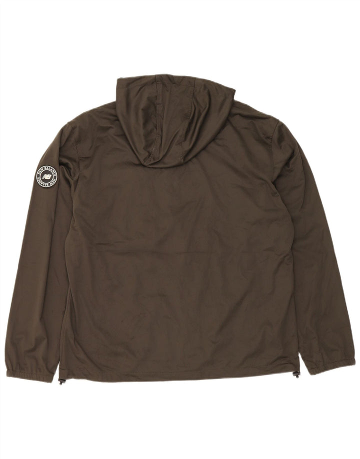 Męska bluza dresowa z kapturem New Balance, duża, poliestrowa khaki