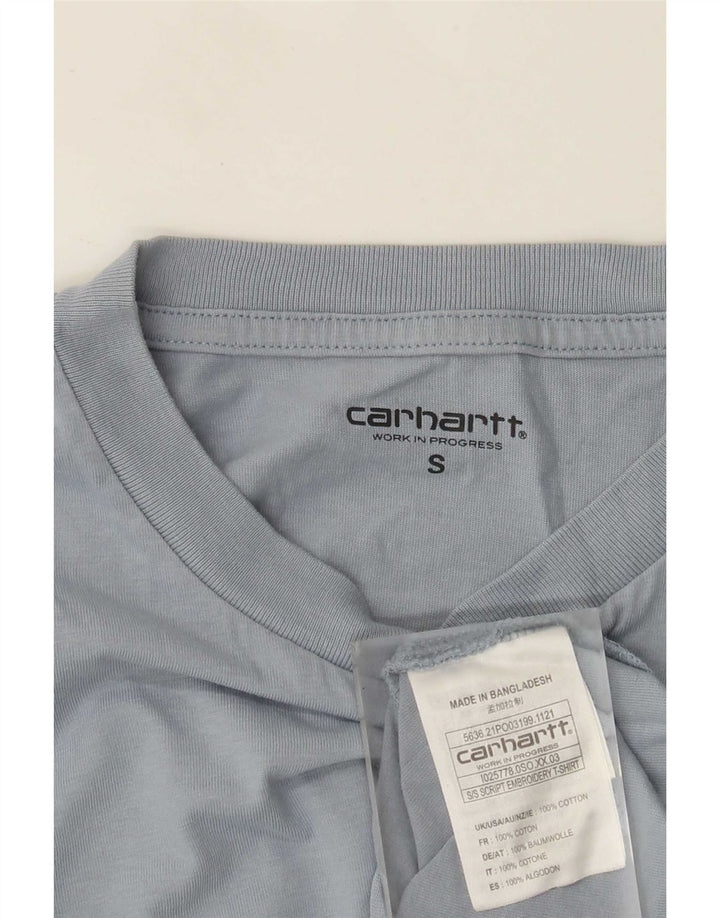 T-shirt męski Carhartt, mały, niebieski, bawełniany