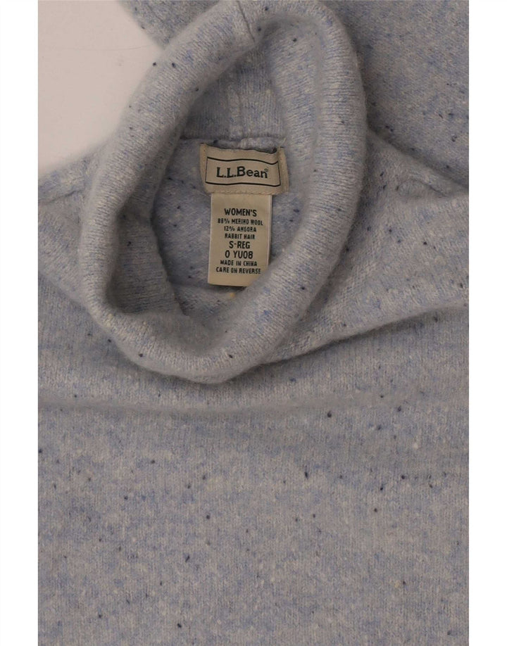 Damski sweter z golfem L.L.Bean UK 8, mały, szary, nakrapiany