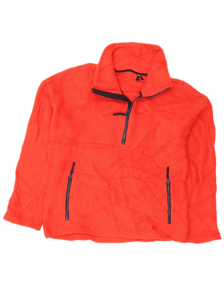 J. CREW Damski sweter polarowy z zamkiem błyskawicznym UK 14, średni pomarańczowy poliester