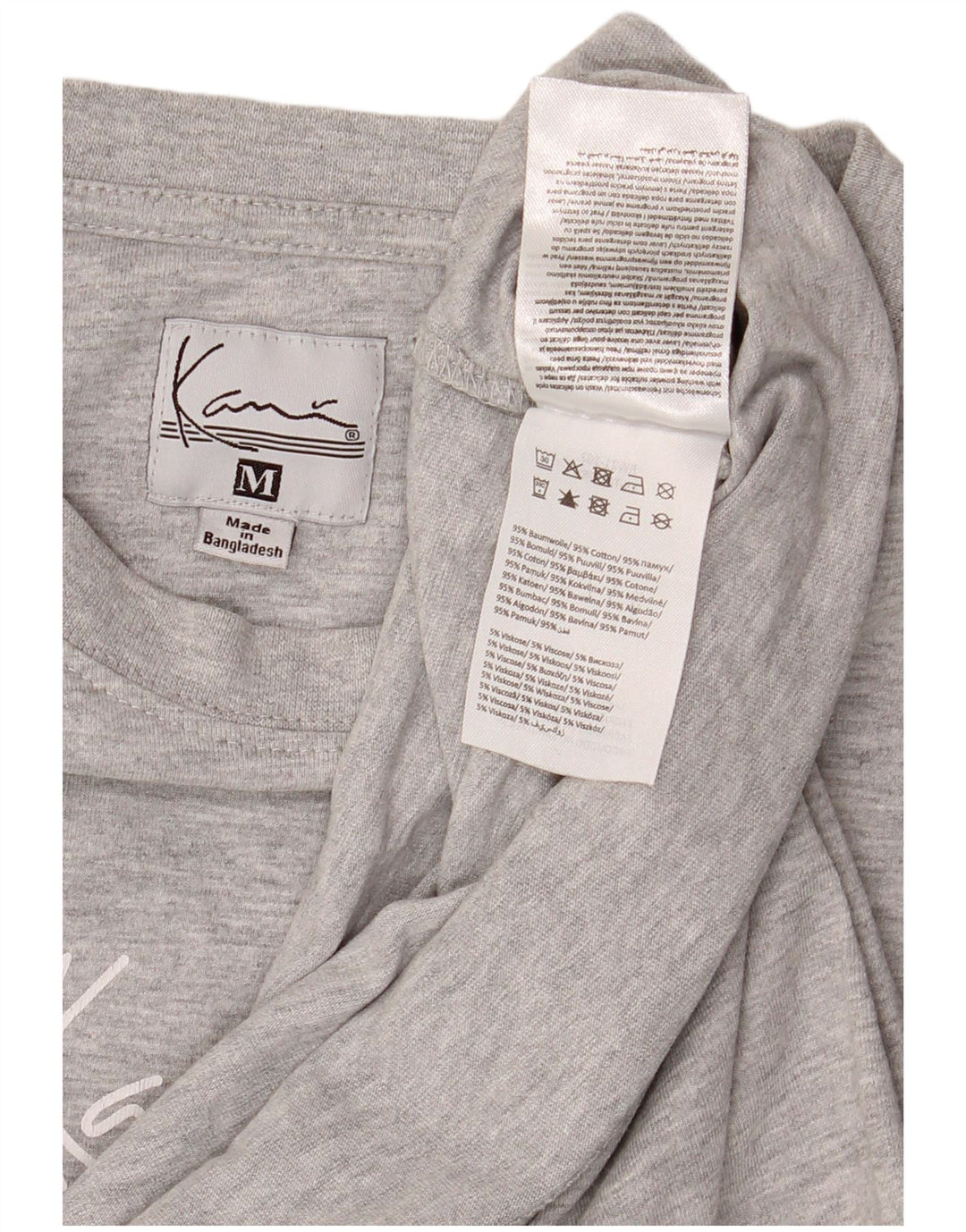 T-shirt męski Karl Kani Top, średnioszary, bawełniany w cętki