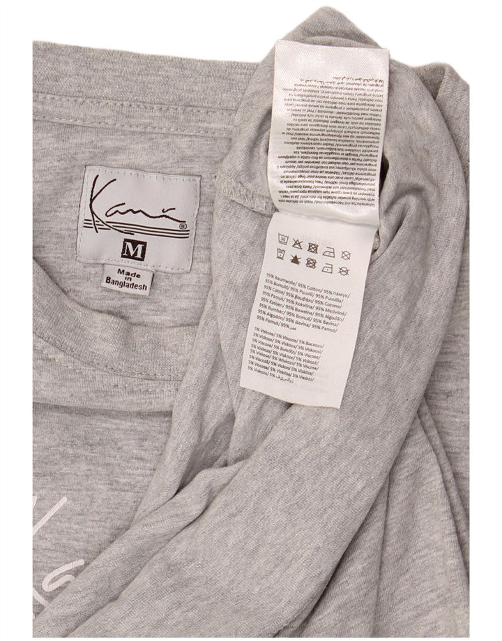 T-shirt męski Karl Kani Top, średnioszary, bawełniany w cętki