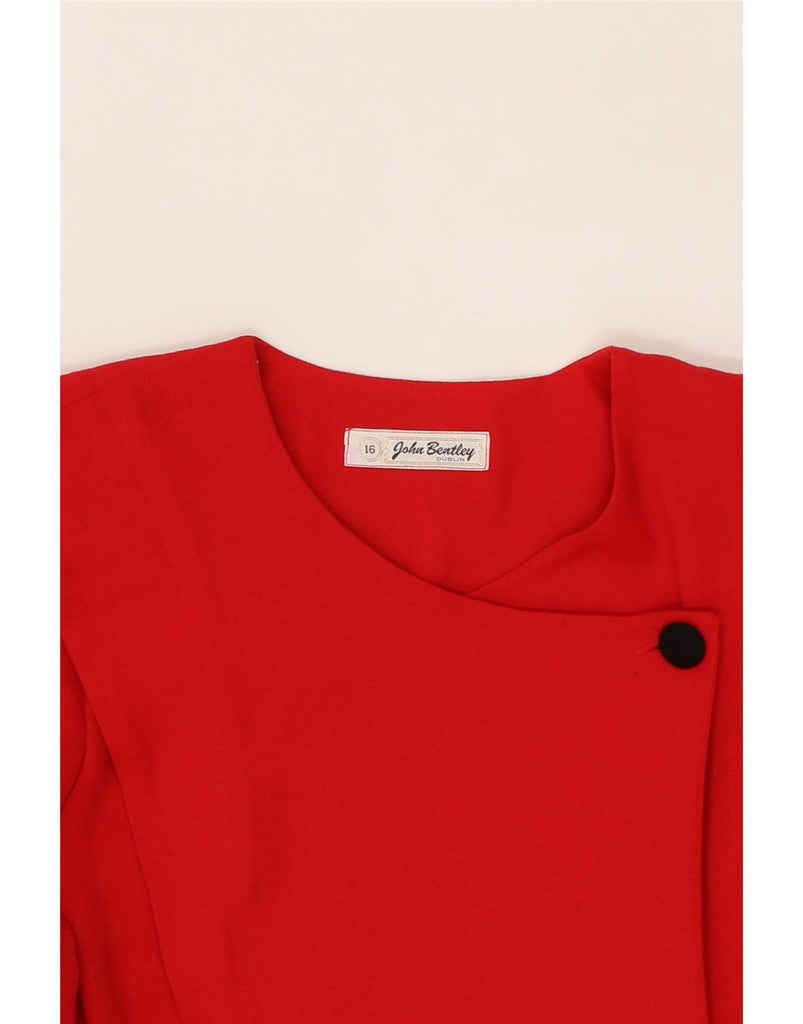 JOHN BENTLEY Womens Double Breasted Blazer Jacket UK 16 Large Red Wool Vintage John Bentley and Second-Hand John Bentley from Messina Hembry 