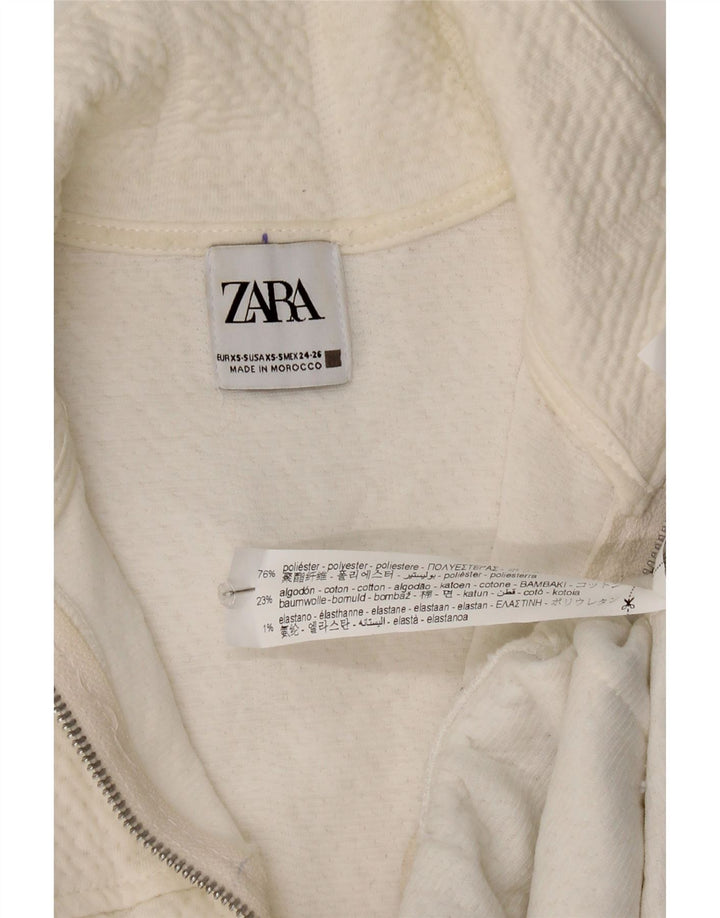 Damska kurtka bomberka oversize Zara UK 6 XS, biały poliester
