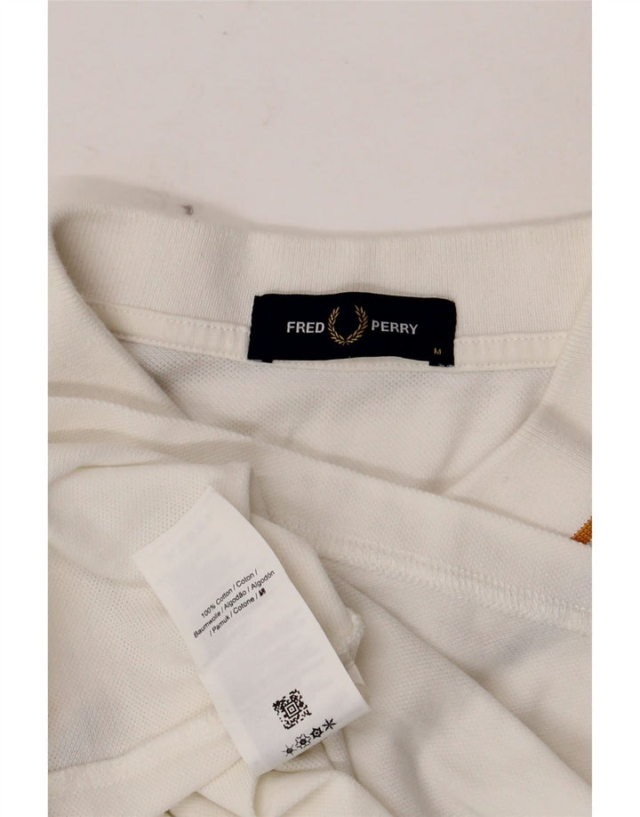 Męska koszulka polo Fred Perry, średnia biała bawełna