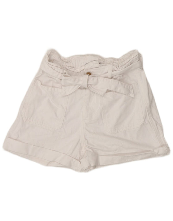 Damskie spodenki z wysokim stanem Zara EU 38 Small W28 Biała bawełna
