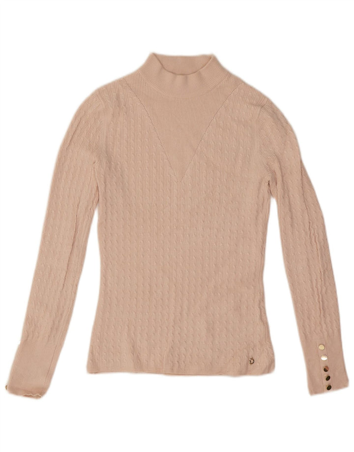 Sweter damski Guess z golfem UK 6 XS, różowy