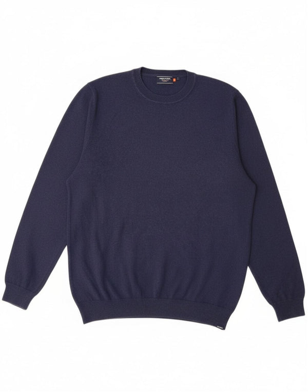 Męski sweter z okrągłym dekoltem Superdry XL, granatowy, bawełniany