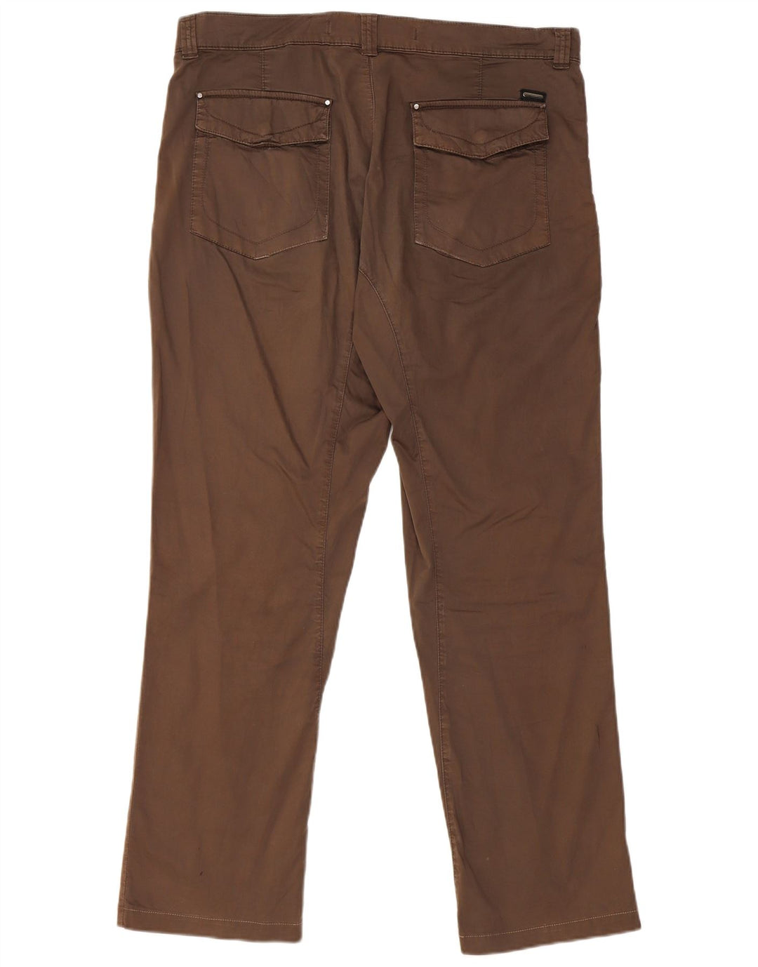 Spodnie damskie TRUSSARDI proste chino IT 52 2XL W36 L32 brązowa bawełna