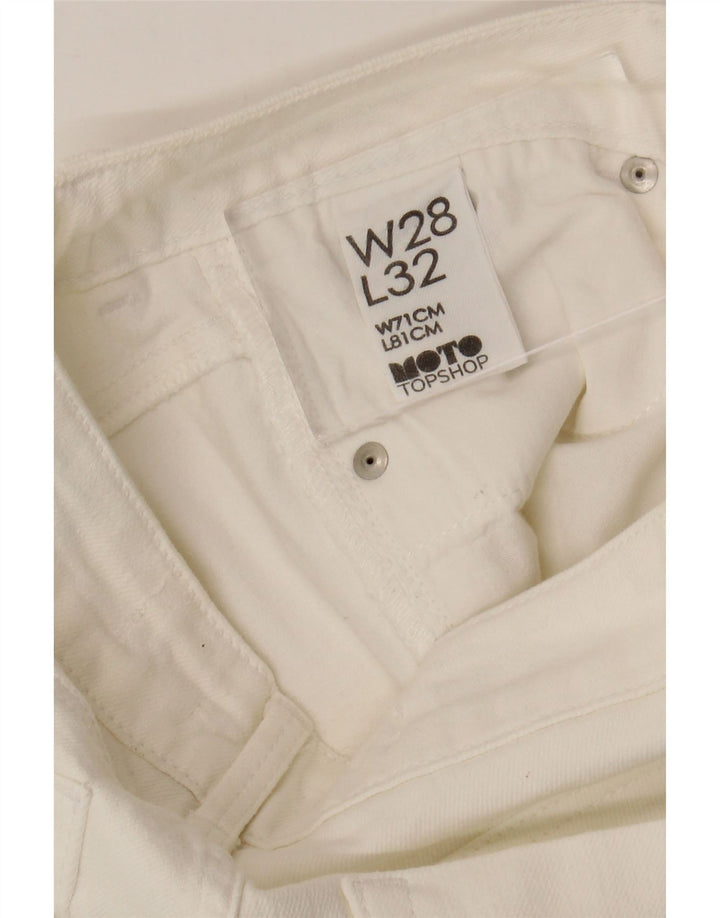 TOPSHOP Damskie jeansy slim W28 L32 Biała bawełna