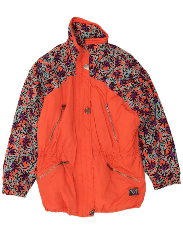 Damska kurtka narciarska oversize Maier UK 10 Small Orange Floral Poliamid