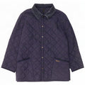 Męska pikowana kurtka Barbour LIDDESDALE UK 40, duża, granatowa, nylonowa
