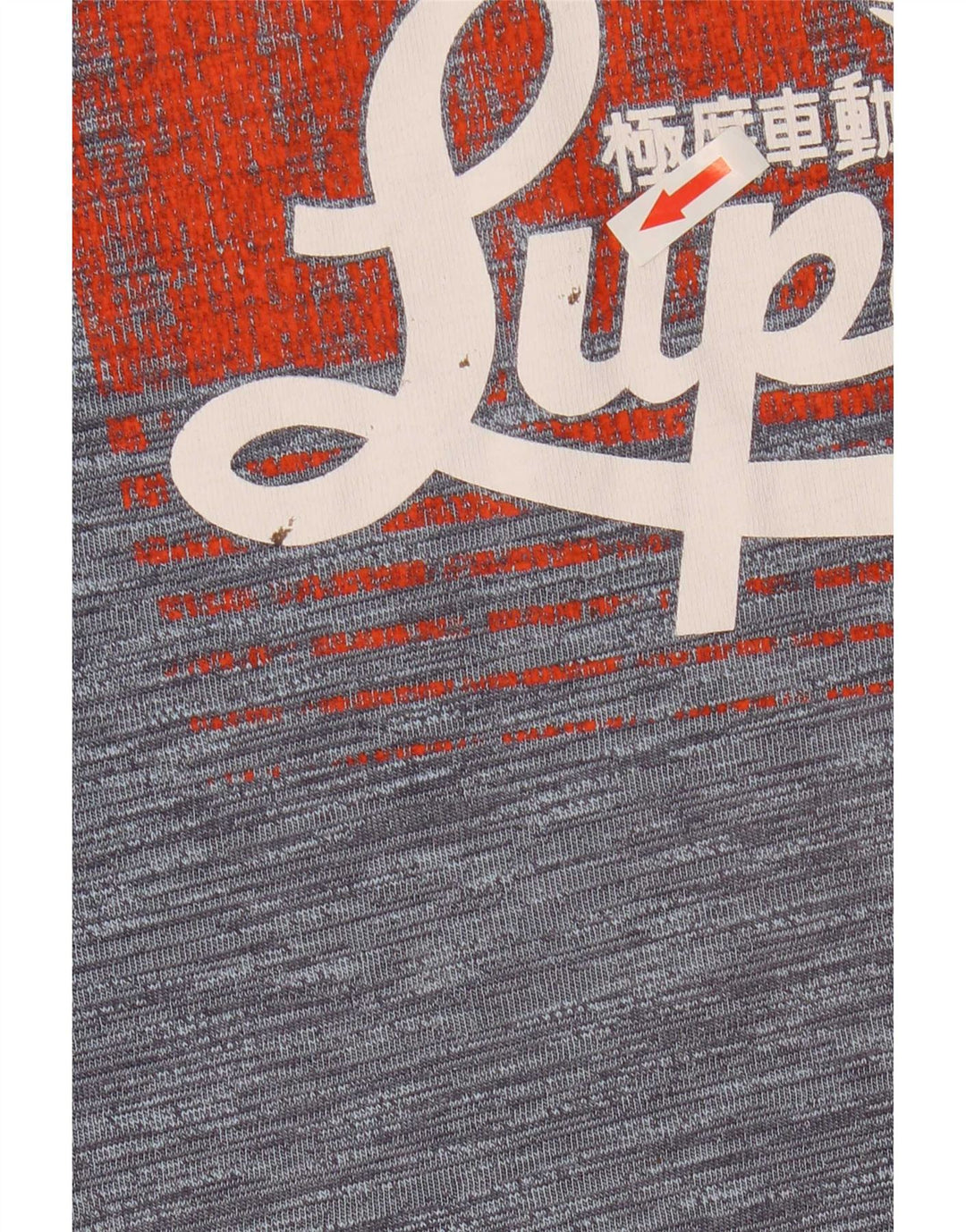 Męski T-shirt z grafiką Superdry, duży, szary, nakrapiany poliester