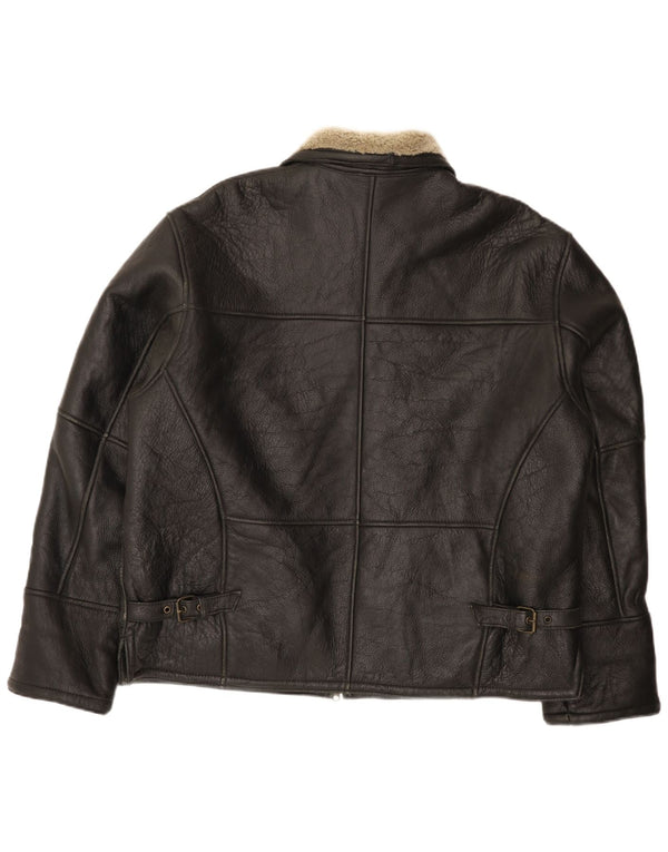 Męska kurtka Shearling Firenze UK 42 XL, czarna skóra