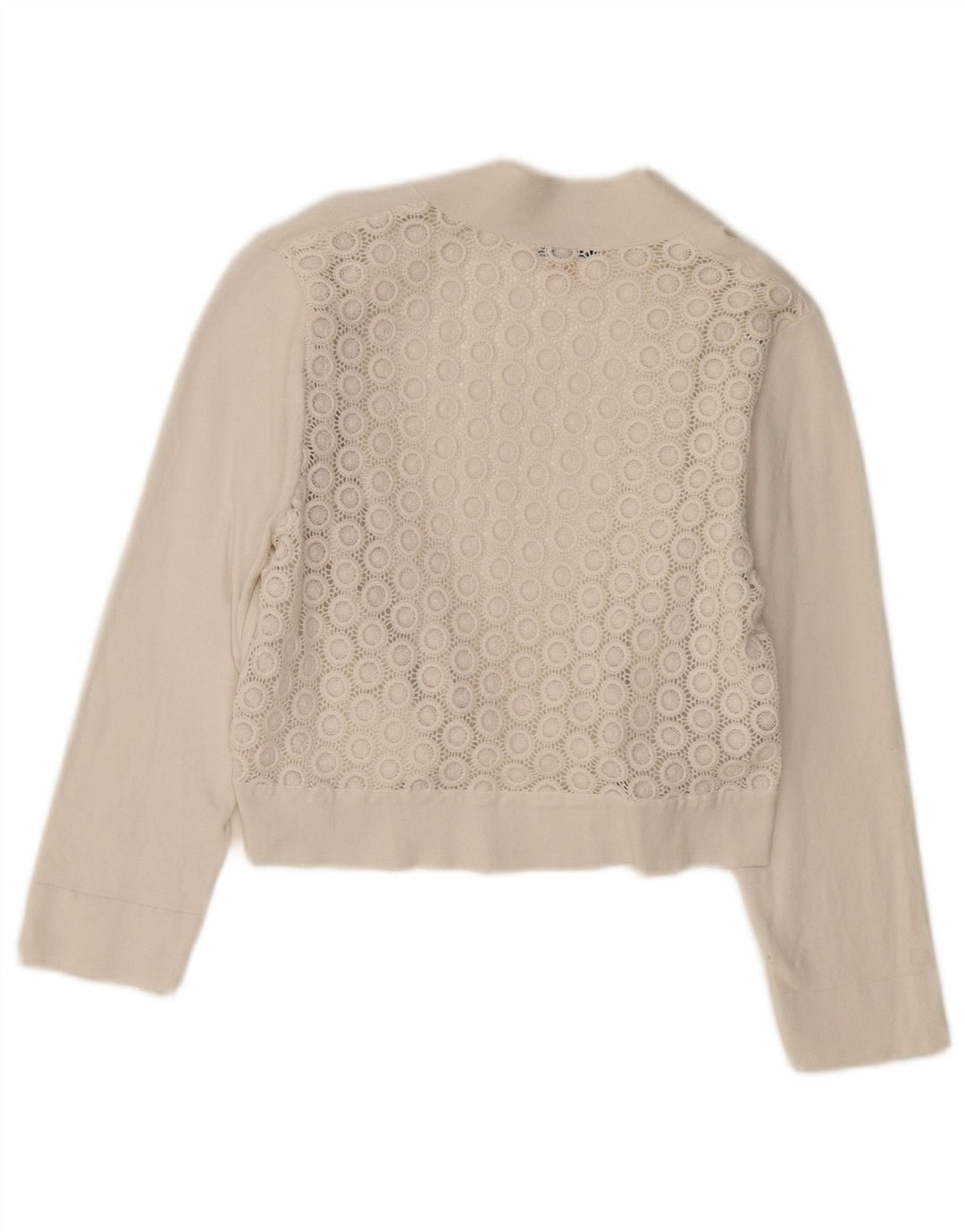 Damski sweter rozpinany CALVIN KLEIN z rękawem 3/4 UK 12, średni złamanej bieli