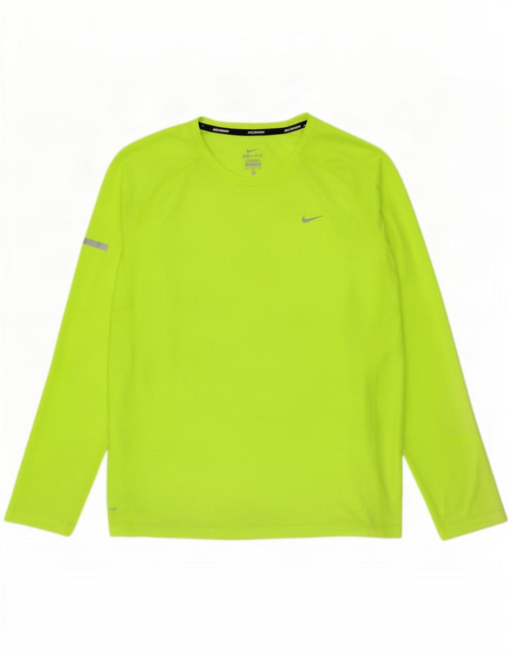 Męska koszulka Nike Dri Fit z długim rękawem, duża, zielona, poliestrowa