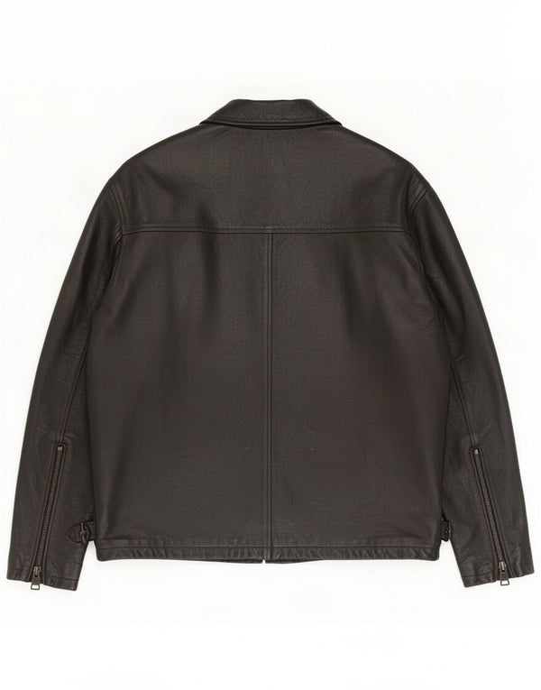 Gant Męska kurtka skórzana Madison UK 42 XL czarna
