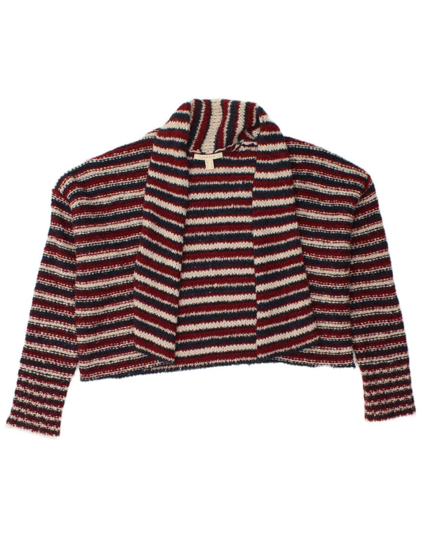 Damski sweter oversize Esprit Crop Cardigan UK 10 w małe bordowe paski