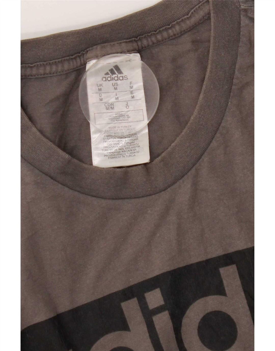 Męska koszulka z grafiką Adidas, średnia, szara bawełna
