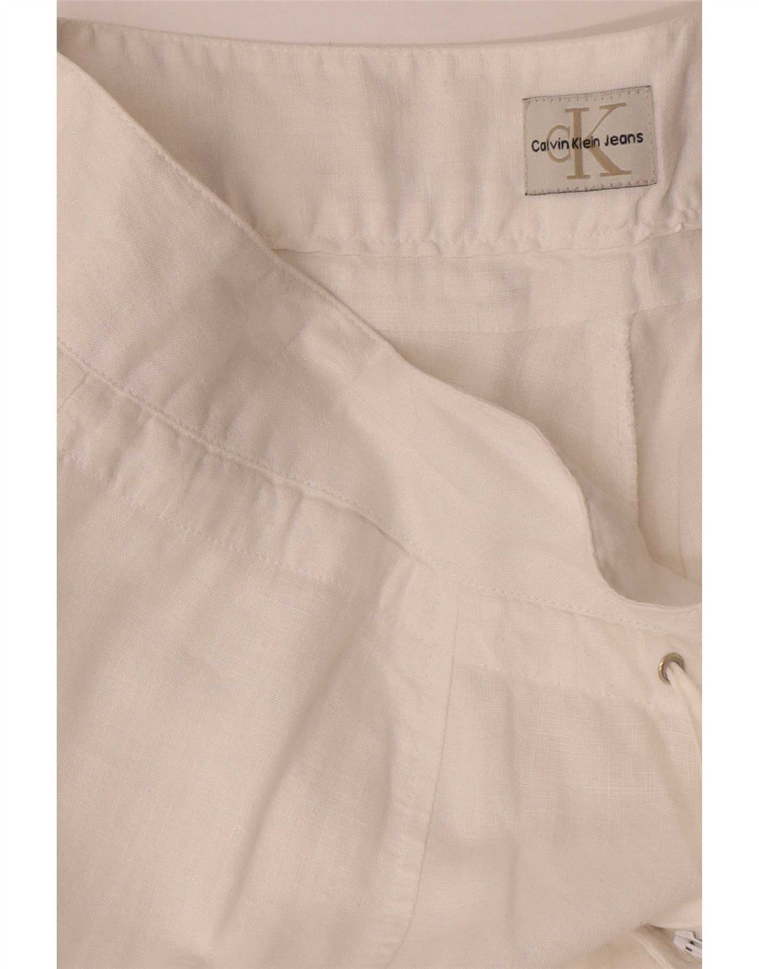 Damskie spodnie Cargo z szeroką nogawką Calvin Klein W36 L34 Białe