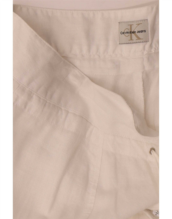 Damskie spodnie Cargo z szeroką nogawką Calvin Klein W36 L34 Białe