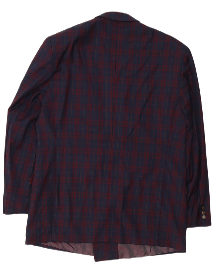 Męska marynarka dwurzędowa Policarpo UK 40 w dużą granatową kratkę