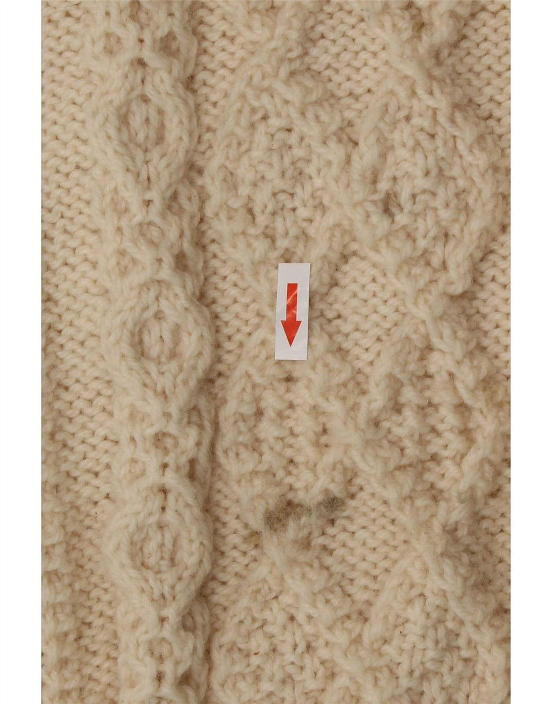 Vintage męski sweter z okrągłym dekoltem 2XL w kolorze złamanej bieli