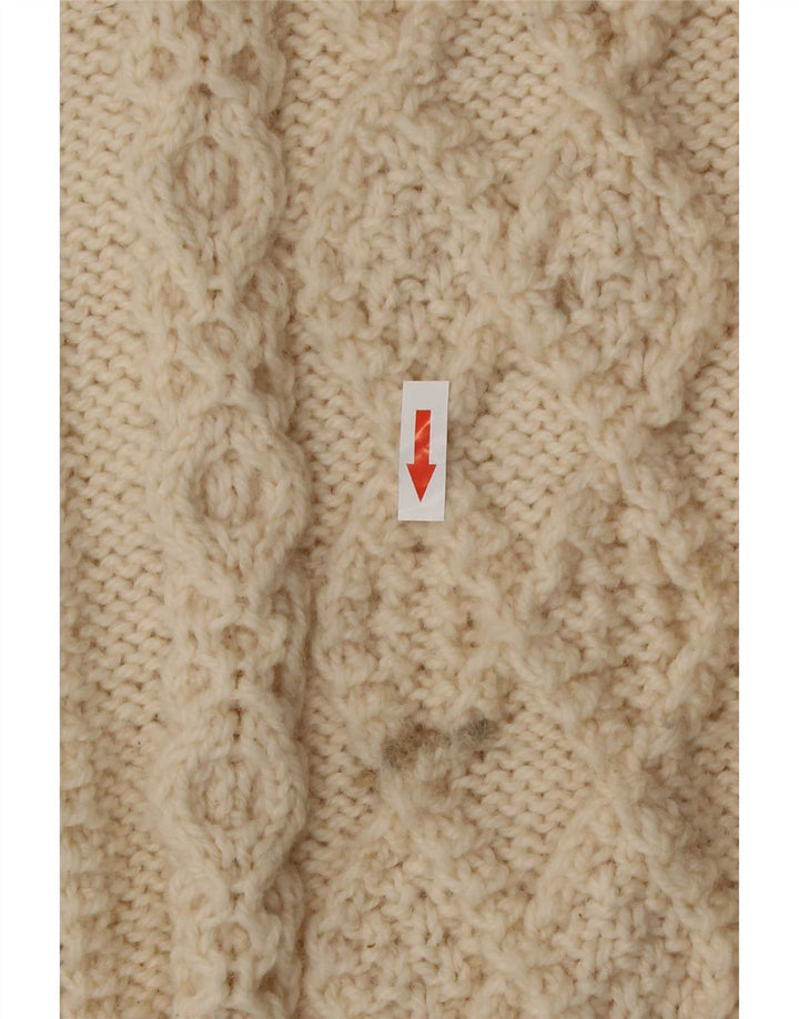 Vintage męski sweter z okrągłym dekoltem 2XL w kolorze złamanej bieli