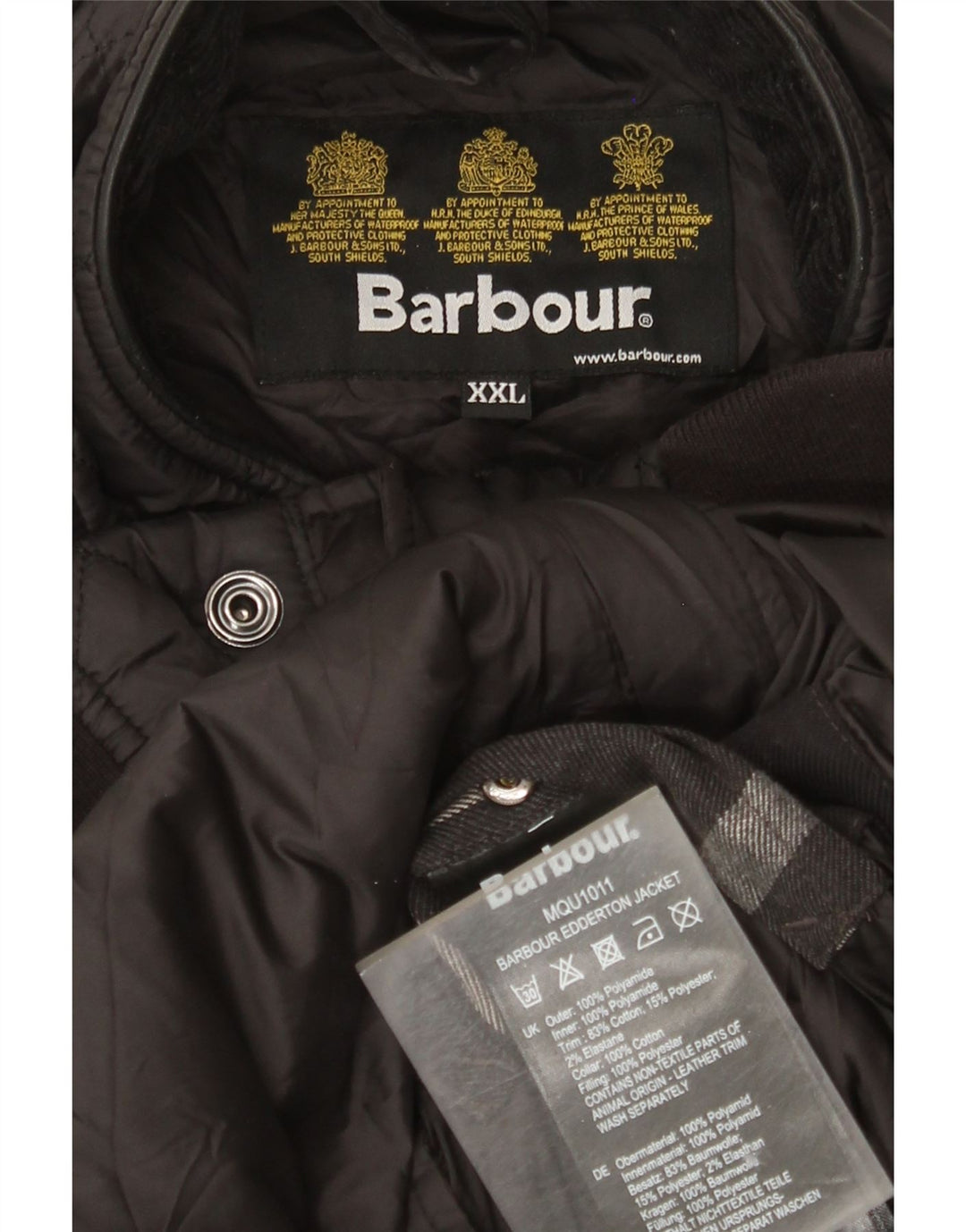 Męska pikowana kurtka Barbour UK 44 2XL Czarny poliamid