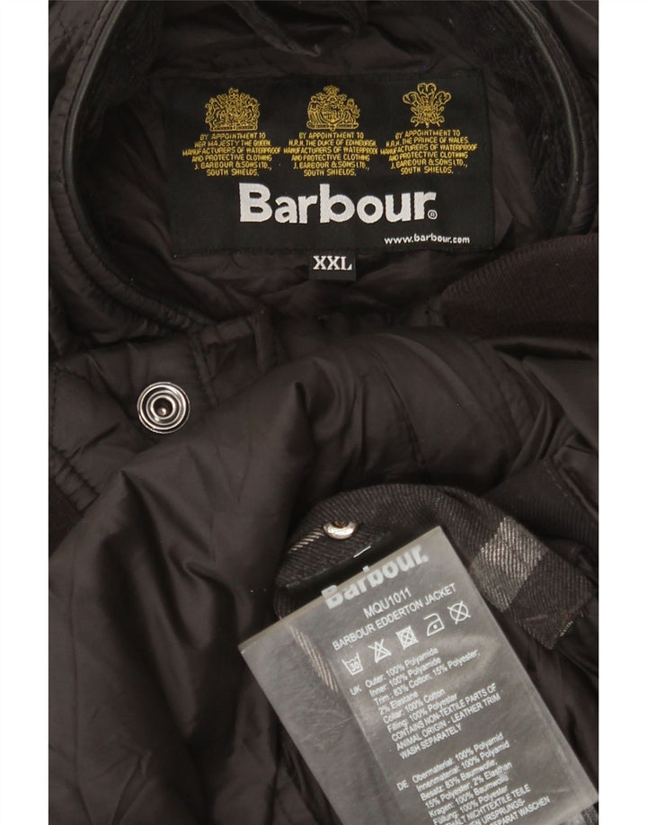 Męska pikowana kurtka Barbour UK 44 2XL Czarny poliamid