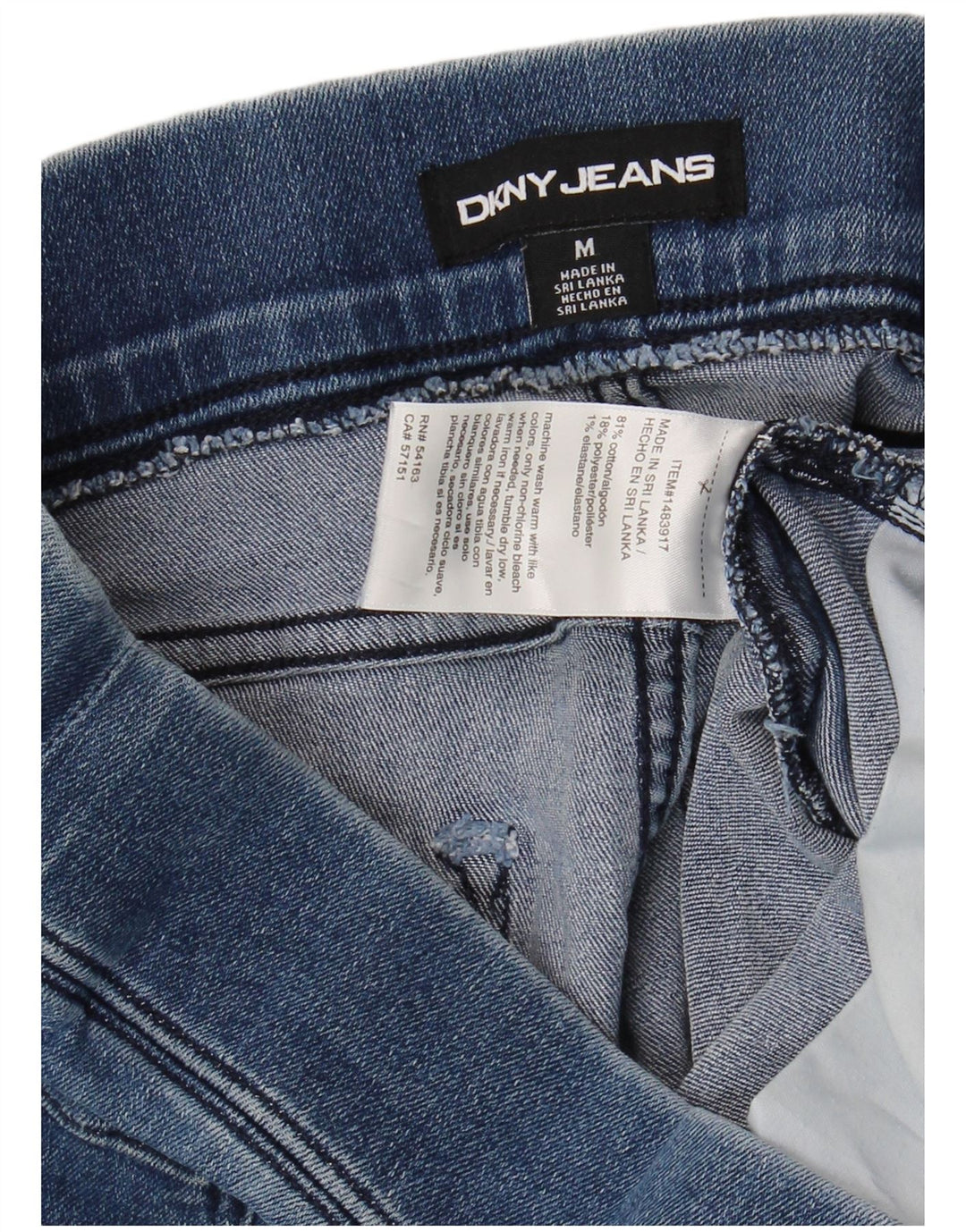Damskie spodenki jeansowe DKNY, średnie W30, niebieska bawełna