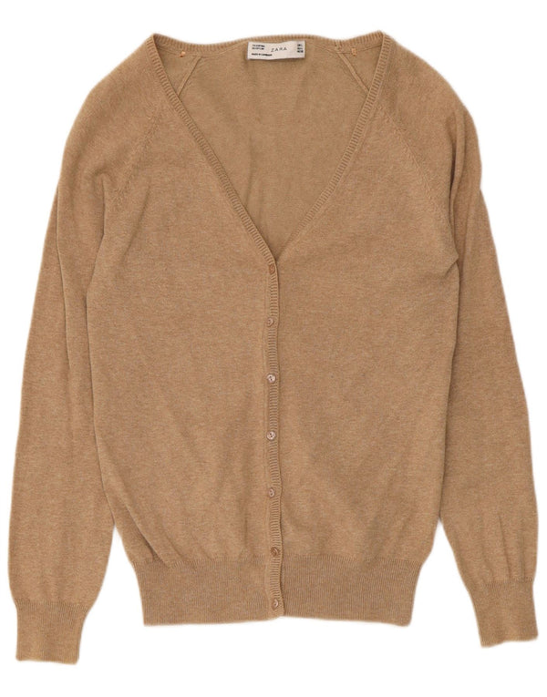 Sweter damski Zara Cardigan UK 16, duży, beżowy, bawełniany