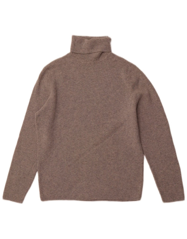 MASSIMO DUTTI Damski sweter z golfem UK 16, duży, szary, wełniany