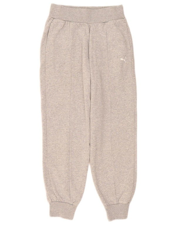 Damskie spodnie dresowe Puma Graphic Joggers UK 4 XS Szara bawełniana nakrapiana