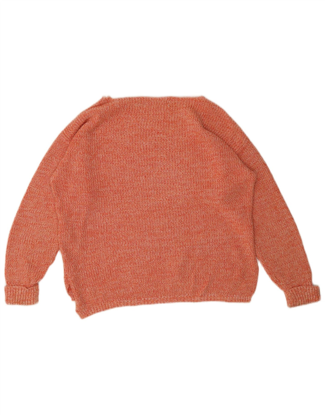 Marks & Spencer Damski sweter z dekoltem w łódkę, UK 14, średni, pomarańczowy, nakrapiany