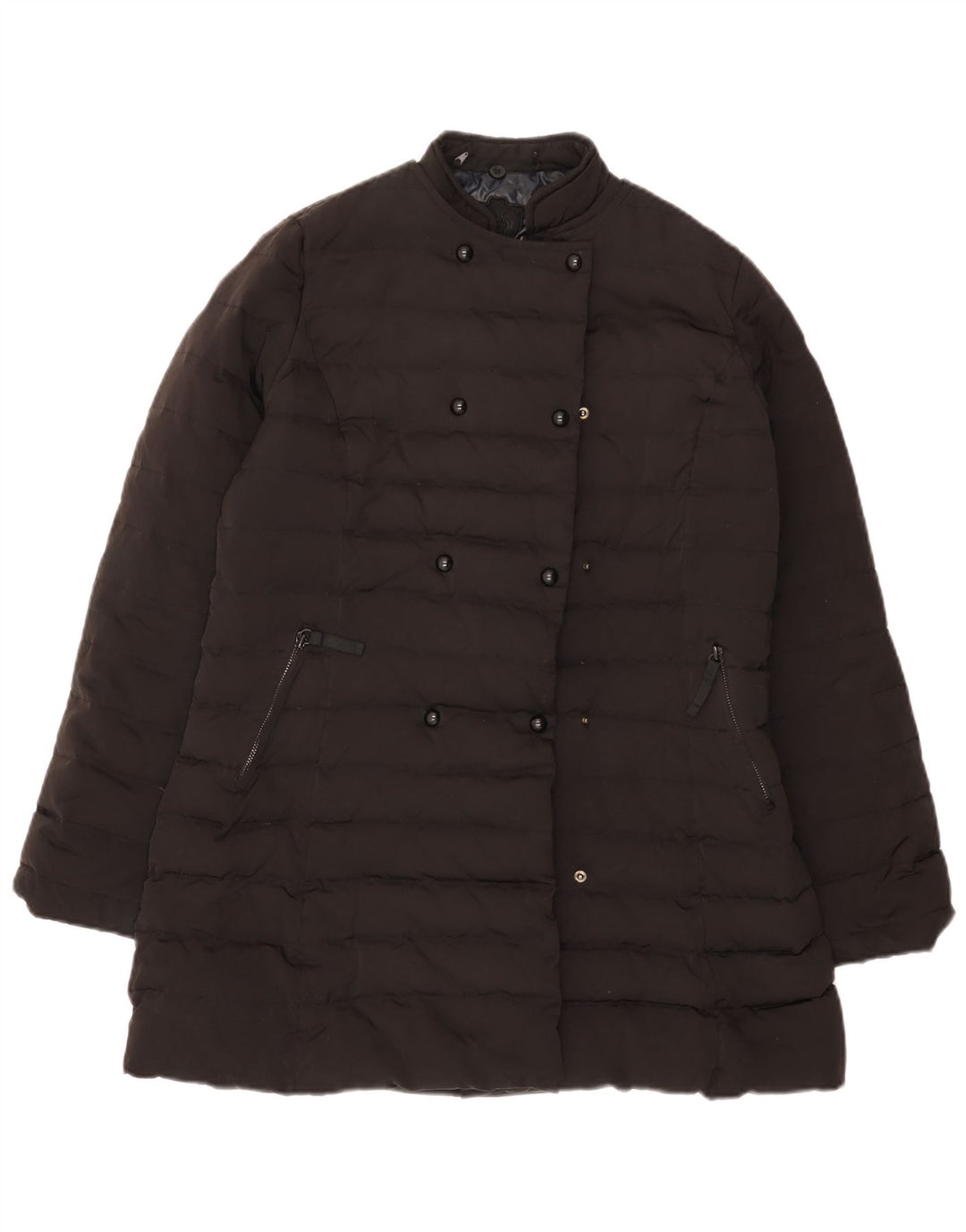 Damski płaszcz ocieplany Massimo Dutti UK 16, duży, czarny poliester